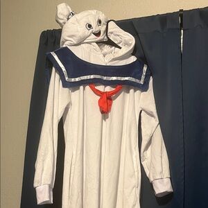 Kids Stay Puft Marshmallow Man Costume - White and Blue